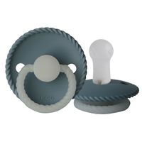 FRIGG Silicone Glow In The Dark Rope Pacifier Size 2 - Stone Blue